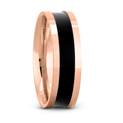 Black Nano Center Flat Wedding Band