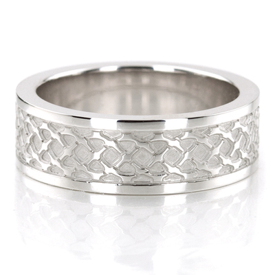 Weaved Carved Contemporary 7 mm Men's Wedding Band - main view thumbnail