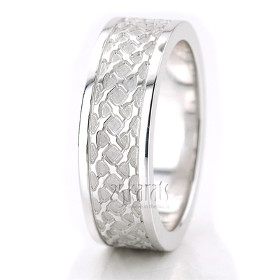 Weaved Carved Contemporary 7 mm Men's Wedding Band - view 2 thumbnail