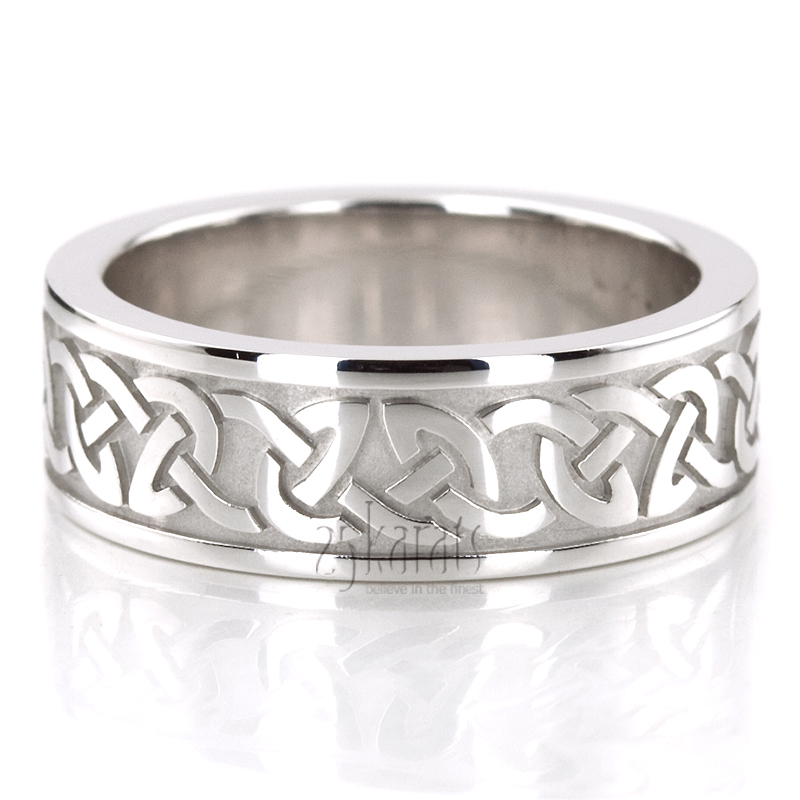 Celtic Fire Knot Design Wedding Band