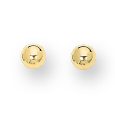 3 mm Ball Stud Fancy 14k Gold Earrings With Push Back