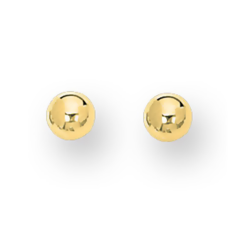 4 mm Ball Stud Fancy 14k Gold Earrings With Push Back - view 1