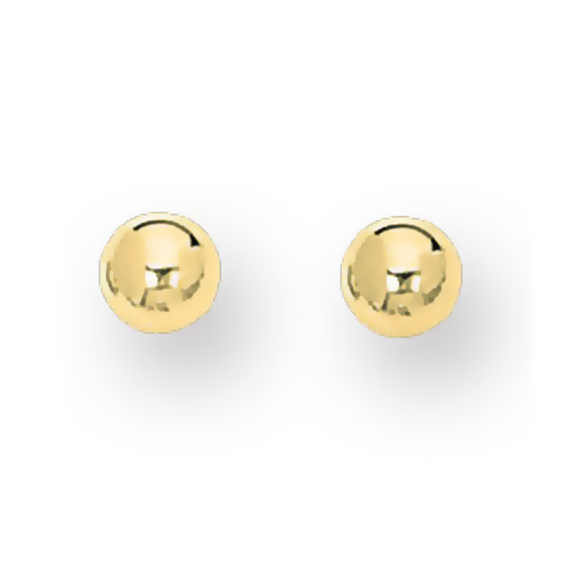 5 mm Ball Stud Fancy 14k Gold Earrings With Push Back - view 1