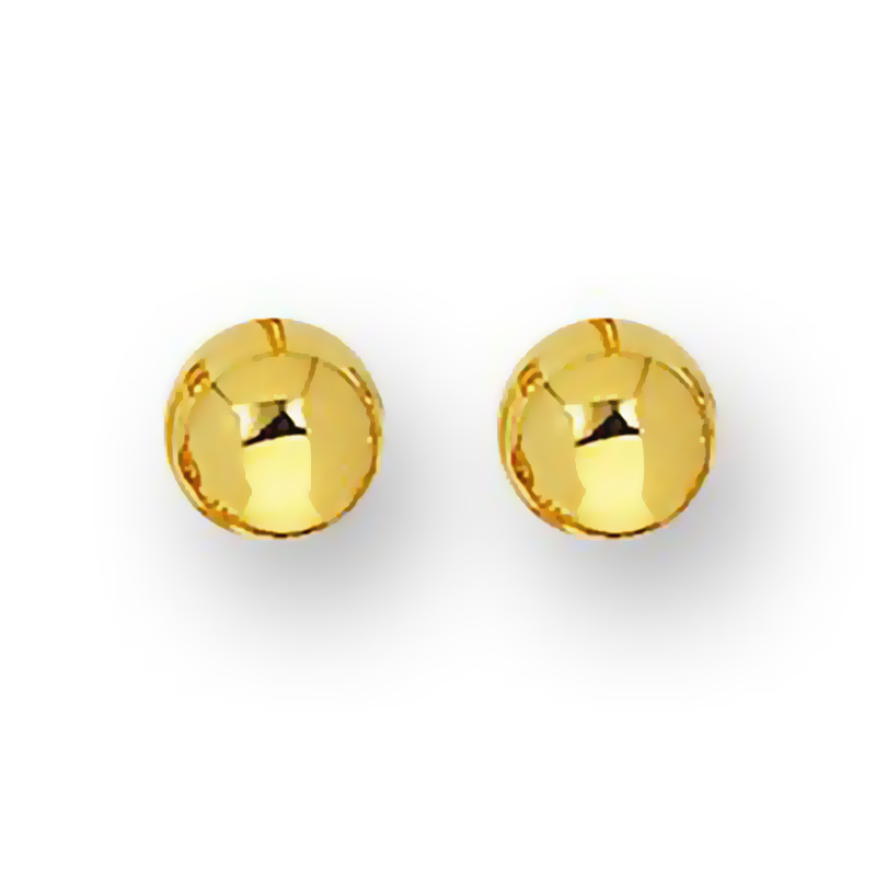 6 mm Ball Stud Fancy 14k Gold Earrings With Push Back - view 1