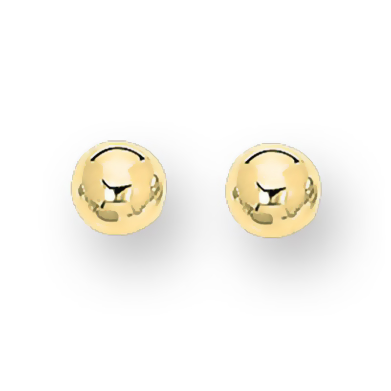 7 mm Ball Stud Fancy 14k Gold Earrings With Push Back - view 1