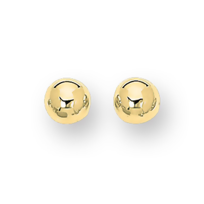 10 mm Ball Stud Fancy 14k Gold Earrings With Push Back - view 1