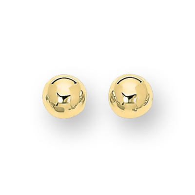 10 mm Ball Stud Fancy 14k Gold Earrings With Push Back