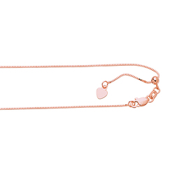 Classic Adjustable 14k Rose Gold 22 Inches Box Chain