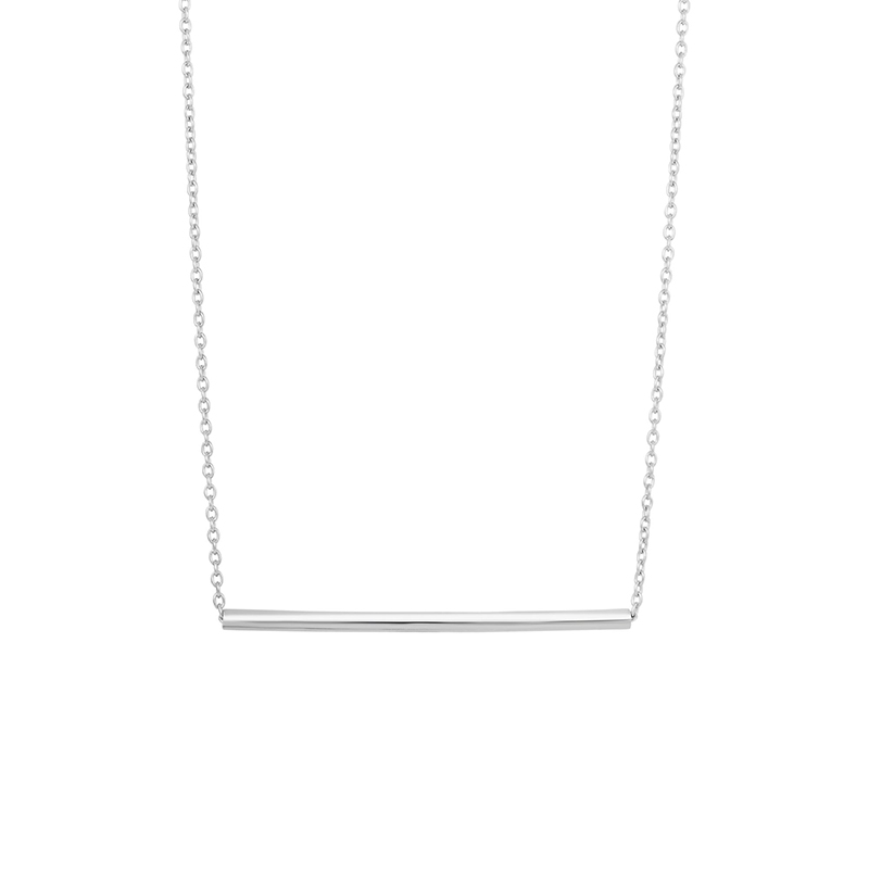 18 Inch Stylish Fashion Sterling Silver Bar Necklace 