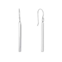 Sterling Silver 1.5 inch Bar Fashion Earrings With French Back