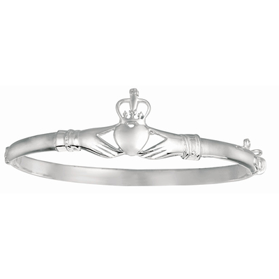 Sterling Silver Claddagh Design Bangle Bracelet  - view 1 of 1