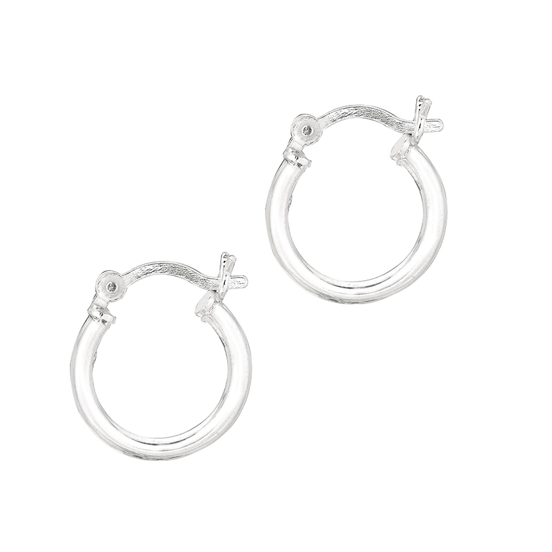 10 mm  Sterling Silver Hoop Earrings 2x10 mm - view 1