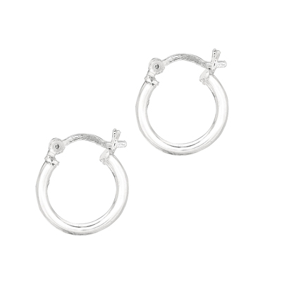 10 mm  Sterling Silver Hoop Earrings 2x10 mm