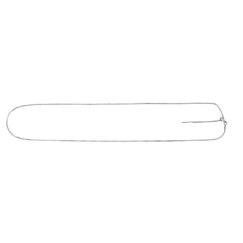 14k White Gold Endless Adjustable Box Chain 22 Inches - view 1