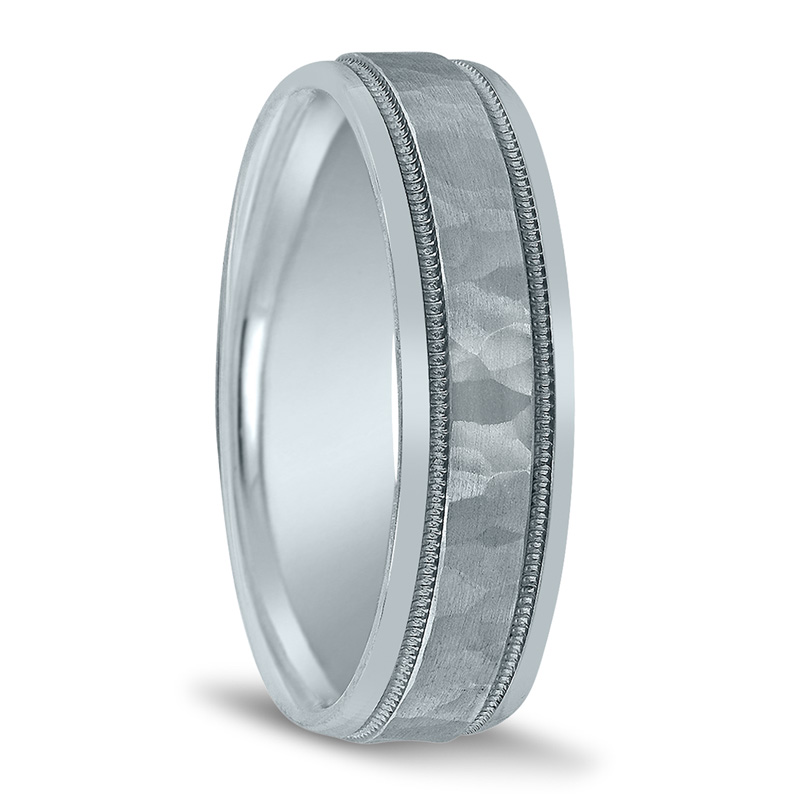 Novell Hammer Double Milgrain Wedding Ring - main view