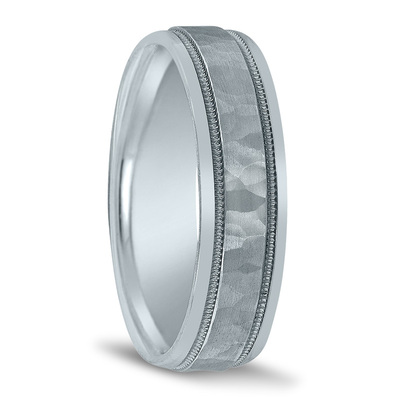 Novell Hammer Double Milgrain Wedding Ring - main view thumbnail