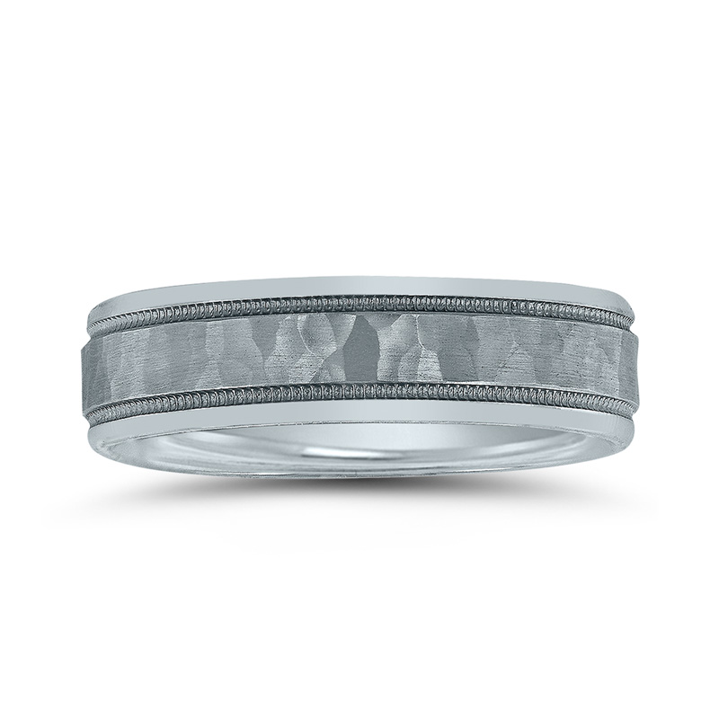 Novell Hammer Double Milgrain Wedding Ring - view 2