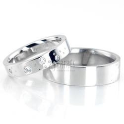 Starstruck Designer Flat Comfort Fit Wedding Band Set