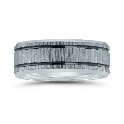 Novell Parallel Angled Cut Wedding Ring - view 2 thumbnail