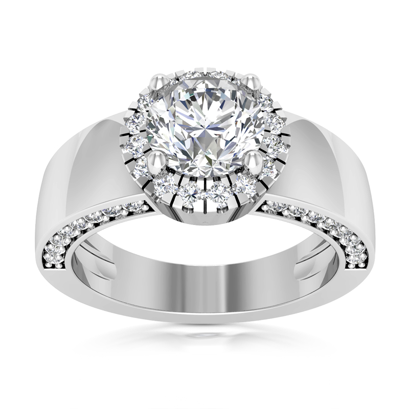Halo Round Cut  Diamond Engagement Ring (0.46ct)