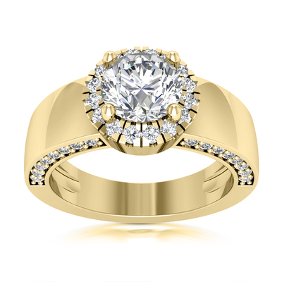Halo Round Cut  Diamond Engagement Ring (0.48ct) thumbnail 2