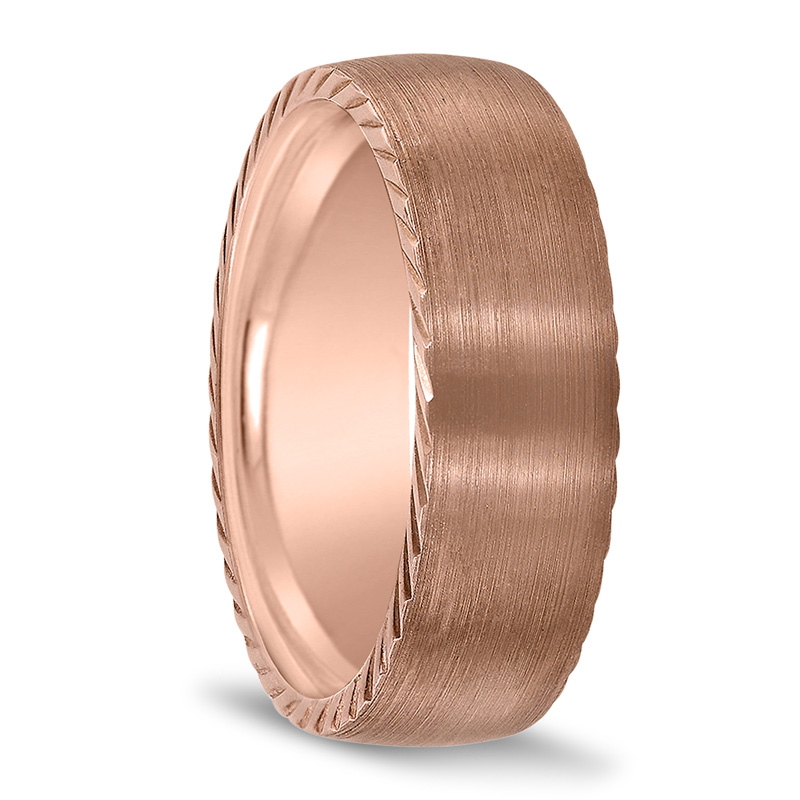 Novell Flat Spiral Cut Edge Wedding Ring  - main view