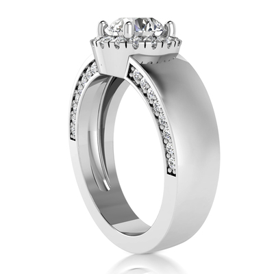 Halo Round Cut  Diamond Engagement Ring (0.52ct) thumbnail 2