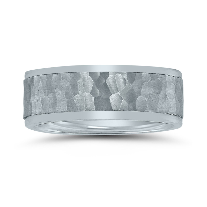 Novell Step Edge Hammer Wedding Ring - view 2