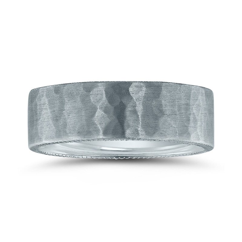 Novell Coin Edge Hammer Wedding Ring - view 2