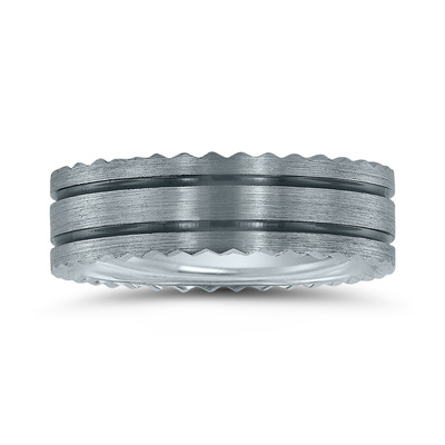 Novell Rugged Edge Wedding Ring - view 2 thumbnail