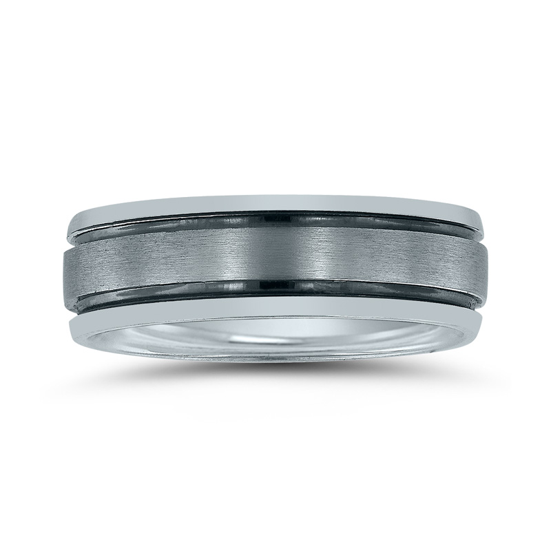 Novell Bevel Edge Classic Wedding Ring - view 2