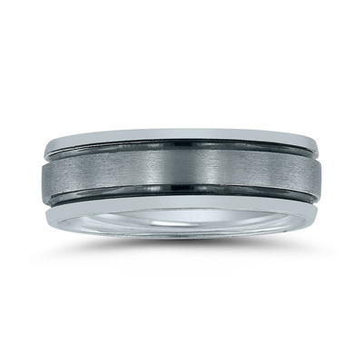 Novell Bevel Edge Classic Wedding Ring - view 2 thumbnail