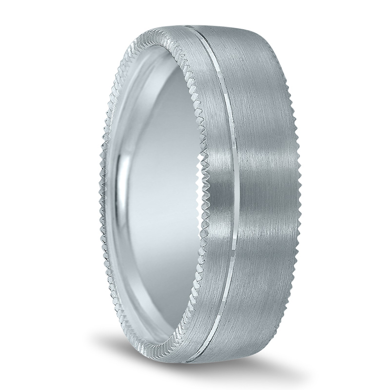 Novell Off-Center Cut Wedding Band  - main view