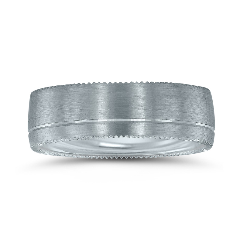 Novell Off-Center Cut Wedding Band  - view 2