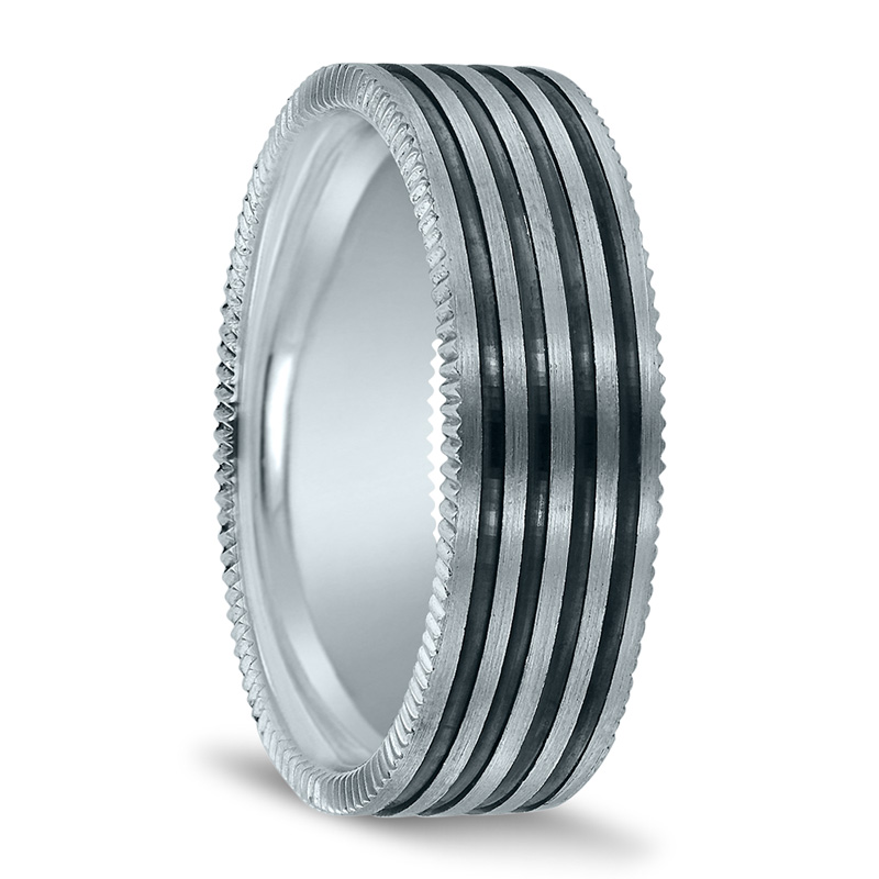 Novell Black Rhodium Cut Wedding Ring - main view