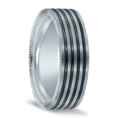 Novell Black Rhodium Cut Wedding Ring - main view thumbnail