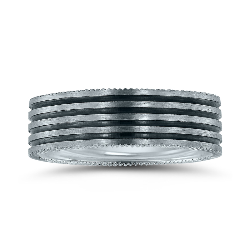 Novell Black Rhodium Cut Wedding Ring - view 2