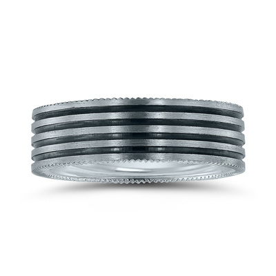 Novell Black Rhodium Cut Wedding Ring - view 2 thumbnail