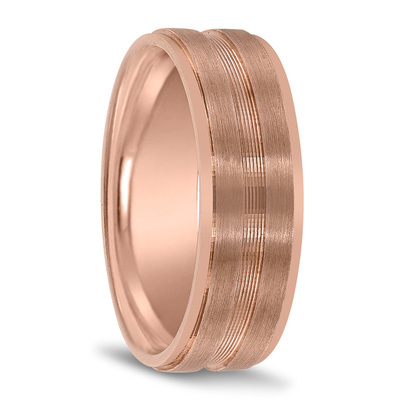 Novell Finely Incised Step Edge Wedding Band - main view thumbnail