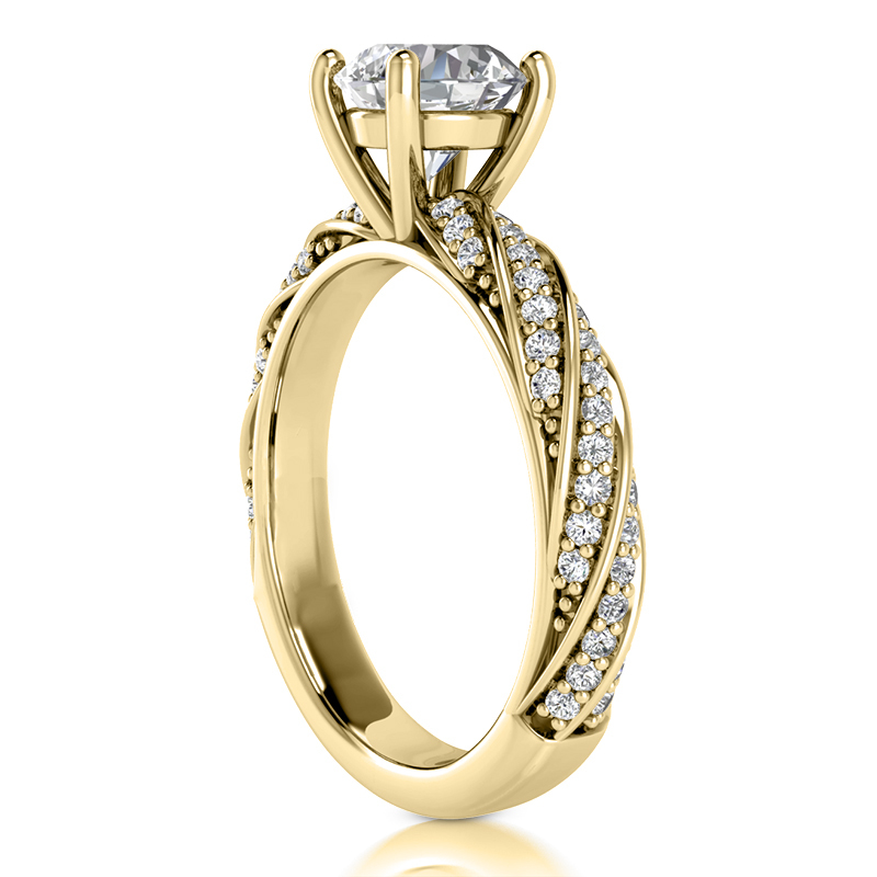 14K white gold Modern Shared Prong Diamond Engagement Ring 0.34ct - alternate view 5