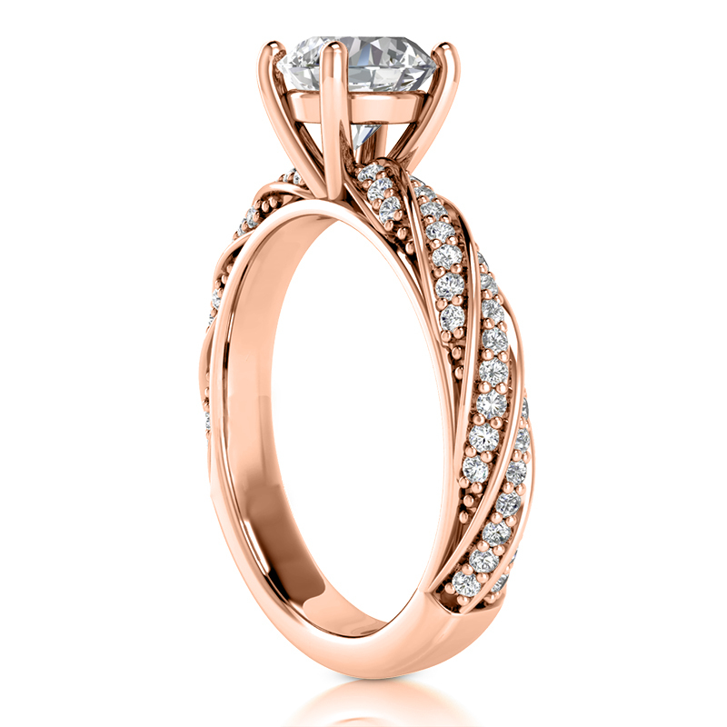 14K white gold Modern Shared Prong Diamond Engagement Ring 0.34ct - alternate view 6
