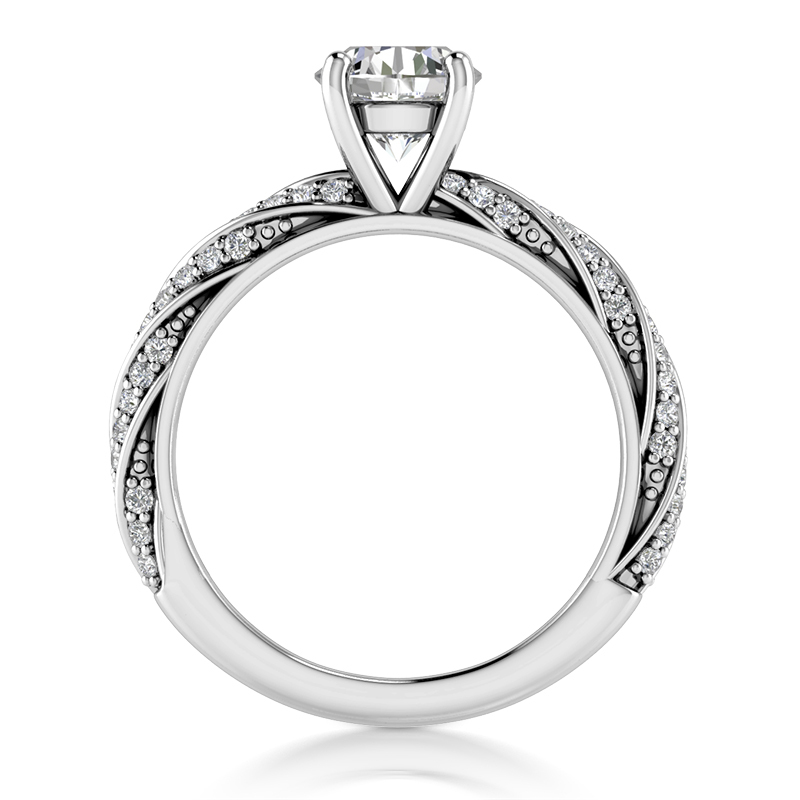 14K white gold Modern Shared Prong Diamond Engagement Ring 0.34ct - alternate view 7