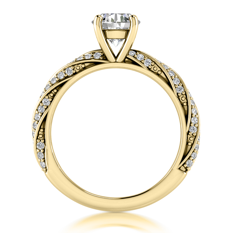 14K white gold Modern Shared Prong Diamond Engagement Ring 0.34ct - alternate view 8