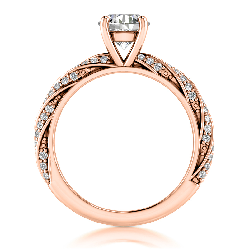 14K white gold Modern Shared Prong Diamond Engagement Ring 0.34ct - alternate view 9