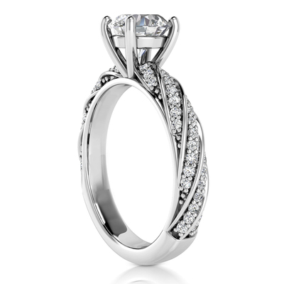 Modern Shared Prong Diamond Engagement Ring 0.34ct thumbnail 4