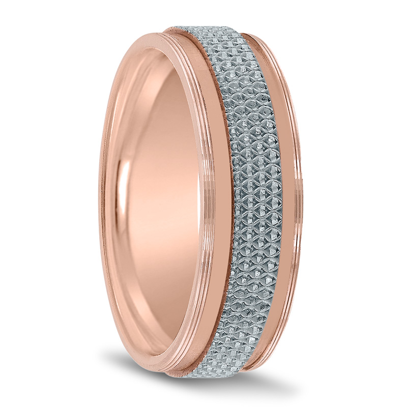 Novell Modern Incised Edge Wedding Band - main view