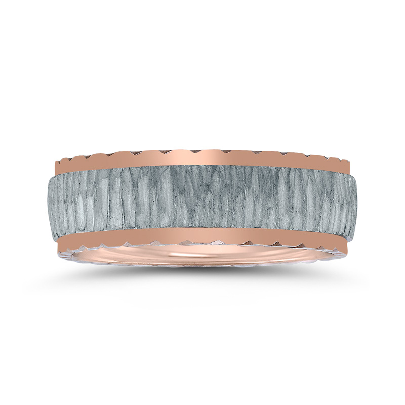 Novell Rough Cut Wedding Band - view 2