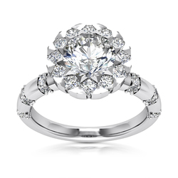 Wrap Set Halo Center Diamond Engagement Ring (1ct)