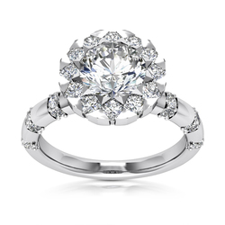 Wrap Set Halo Center Diamond Engagement Ring (1.5ct)