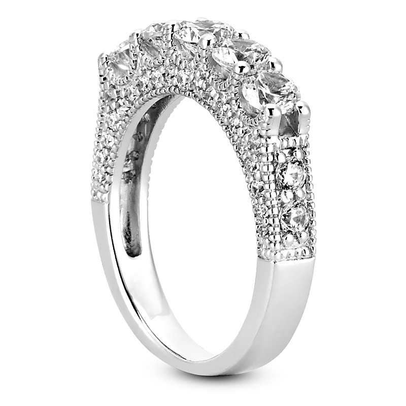 14K white gold Fancy Five Stone Diamond Bridal Ring (2.88ct) - alternate view 3